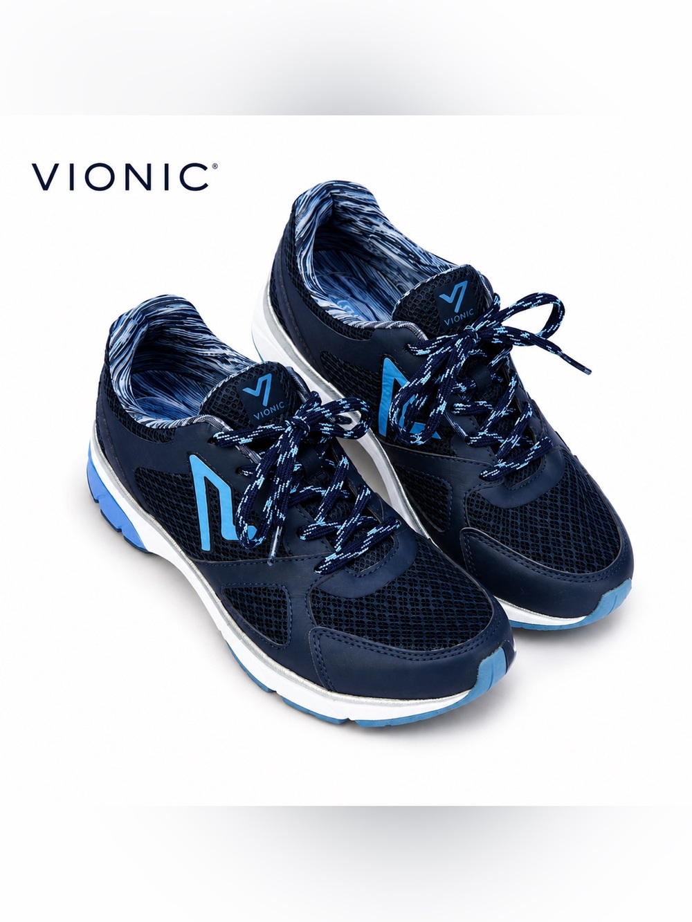 Vionic Sarina Women’s Size 8.5 Navy Blue Walking Shoes Orthotic Arch Support